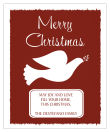Vertical Big Rectangle Red Dove Christmas Labels